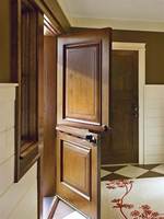 Puerta Holandesa de Madera de Caoba Sólida para Casa de Jardín con Ventanas y Marco Arqueado