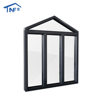 Ventanas abatibles de aluminio con rotura de puente térmico, doble acristalamiento, diseño moderno, de gran tamaño, con apertura horizontal para villas.