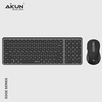 Aikun BT8332X Slim sans fil pour combo 5.0 et 2.4 GHz, ultra fin, prêt pour Windows, prêt pour le bureau, connecte 4 appareils, commutation facile - Gris