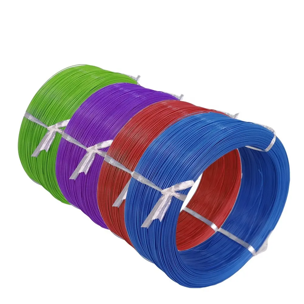 UL1815 28AWG PTFE صناعة كابلات الطاقة الفضية الداخلية درجة حرارة عالية مرنة الأسلاك السوداء