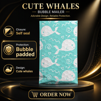 Enveloppes à bulles auto-adhésives Blue Whale 4 x 8, enveloppes d'expédition rembourrées, sacs d'expédition, lot de 20