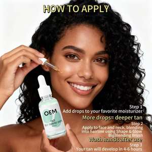 OEM/ODM Suero autocorrector de color natural con gotas autobronceadoras veganas para el bronceado de la cara oscura Acelera la loción para la piel oscura - Product Image 5