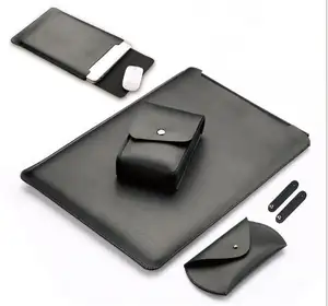उच्च गुणवत्ता वाली नोटबुक कवर सेल फोन केस चमड़े के लैपटॉप आस्तीन सेट