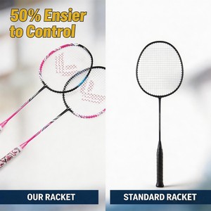 Ensemble de raquettes de <span class=keywords><strong>badminton</strong></span> en alliage d'aluminium durable (lot de 2) avec manches en acier, poignées en PVC, design léger et écologique, style sportif - Product Image 3