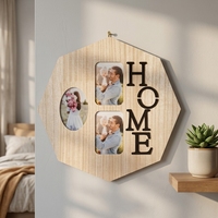 Décoration murale en bois rustique écologique pour chambre à coucher, salon, affichage de 3 photos personnalisées, décoration de la maison, cadre photo en MDF