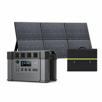 Station d'alimentation portable 2400W 1451Wh + panneau solaire 600W, kit générateur solaire rechargeable à charge rapide, prêt pour le camping et la pêche à domicile