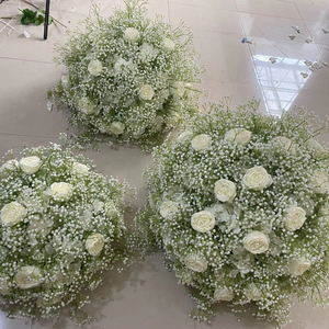 Gran oferta de bola de flor Rosa Blanca, centro de mesa, bola artificial de 50cm, flor de lujo, Bola de tela para decoración de boda - Product Image 3
