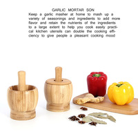 Ensemble Mortier et Pilon en Bois pour Ail, Gingembre, Herbes et Épices – Broyeur Mélangeur avec Bol à Piler