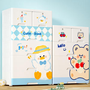 ארון אחסון מגירות רב שכבתי בעיצוב מצויר ברוחב 75 ס\\\"מ, לאחסון צעצועים לתינוקות, חטיפים, בגדים וחפצים בחדר השינה. - Product Image 1