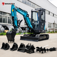 Mini-excavatrice sur chenilles SHANDING 2 tonnes avec moteur Kubota, livraison gratuite, mini-pelle multifonctionnelle hydraulique pour la ferme