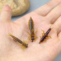 Leurres de pêche à la mouche en silicone, leurres artificiels pour la pêche à la truite, au bar et à la perche en eau douce, imitant les nymphes, les moucherons, les libellules et les caddisflies.