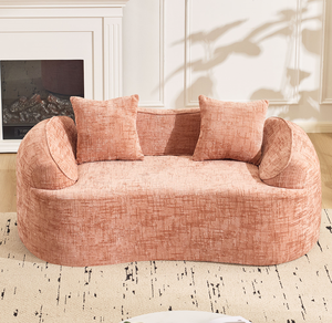 Divano curvo <span class=keywords><strong>a</strong></span> due posti con compressione. IT Ha braccioli su entrambi i lati, viene fornito con due cuscini - Product Image 2