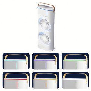 Dual-<b>Head</b> <b>Fan</b> Portable Desktop LED Lighting Minimalist Handle Included Dual-<b>Head</b> Cooling <b>Fan</b> for Promotion - Product Image 3