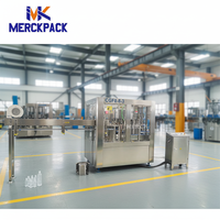 Machine automatique électrique 3-en-1 monobloc de rinçage, remplissage et bouchage avec roulement de moteur pour eau minérale pure et jus en bouteille PET