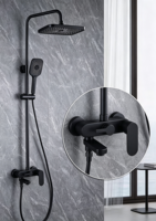 Bouton de piano en aluminium gris système de douche réglable mitigeur chaud et froid robinets thermostatiques Surface en chrome poli jet doux