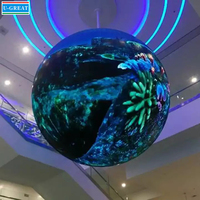 Pantalla led HD de varias formas para interior, Bola de exhibición para sala de exposición, P5, P6, cualquier diámetro, globo, 5mm