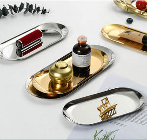 業務用 韓国風オーバル型ステンレスフードウェディングトレイ皿 304調理器具 SUS201ゴールドトレイディナープレート 家庭用 - Product Image 6