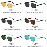Vente en gros de lunettes de soleil de créateur mode avec logo personnalisé méta monture ovale lunettes de soleil avec protection UV pour hommes et femmes unisexes