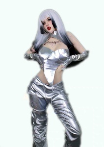 Set di Abbigliamento per Spettacoli di Danza da Palcoscenico per Locali Notturni e Bar - Look Futuristico Creativo e Tecnologico del Metaverso 100% Poliestere per Adulti - Product Image 5