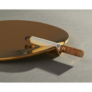 Top Sell 2026 <b>Ashtray</b> with Round Shaped Golden FInished Metal Crafted Handmade <b>Ashtray</b> For Sale By Exporters - Product Image 1