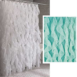 <span class=keywords><strong>Rideau</strong></span> de douche pour plage 72x72 ", élégant, transparent à volants, mer - Product Image 1
