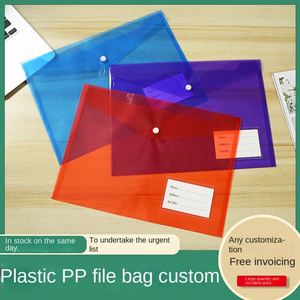 Wholesale A4 Waterproof Transparent PP Envelopes <b>File</b> Bags Document <b>Folders</b> Storage Bag <b>File</b> Organizers With Snap Button - Product Image 2