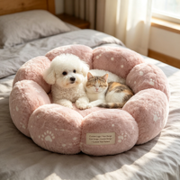 Cama Cuadrada Acogedora para Mascotas, Cachorros y Gatitos, con Diseño Personalizado, de Felpa Coral Suave al Tacto, Base Antideslizante, para Uso en Interiores, Uso Diario