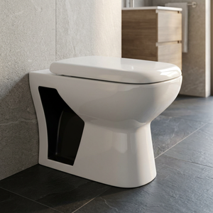 Luxueuse commode de toilette en porcelaine siège de casserole-Designer EWC rétro rustique noir européen placard à eau toilettes suspendues murales - Product Image 5