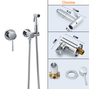Настенный латунный хромированный набор для биде - Product Image 4