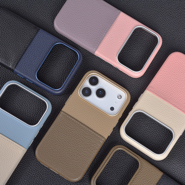 Fashion Luxury Premium Skin Feel Real Leather All Cover Mix Color Phone Case With Card Holder for iPhone 17 Air 17 Pro Max