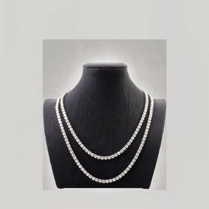 Chaîne de tennis vintage hip-hop en argent sterling 925 avec moissanite, 3 mm, 4 mm, 5 mm, VVS, sertie de pierres - Product Image 2