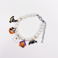 Collier pour chat en dentelle de dessin animé pour Halloween, pour chiens de petite et moyenne taille, en cuir PU, accessoires écologiques pour animaux de compagnie