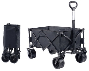 Keranjang utilitas dapat dilipat luar ruangan portabel 4 roda kereta lipat berkemah - Product Image 1