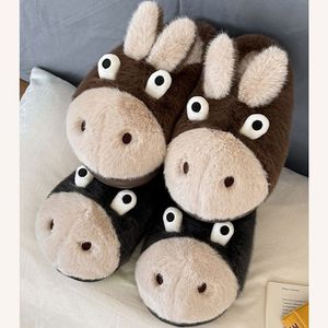 Pantofole da <span class=keywords><strong>Casa</strong></span> Invernali <span class=keywords><strong>per</strong></span> <span class=keywords><strong>Uomo</strong></span> con Suola Spessa Antiscivolo in EVA, Design Carino a Forma di Asino in Peluche - Product Image 6