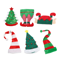 Chapeau de style elfe avec oreilles pointues et rayures-Accessoire de costume de Noël, coupe confortable