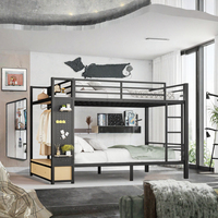 Nouveau lit superposé moderne réglable en métal double sur grand lit, cadre en acier pour dortoir, pour adultes - Utilisation à domicile, à l'école ou à l'hôtel
