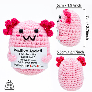 Figura Coleccionable <span class=keywords><strong>de</strong></span> Personajes Adorables Hechos a Mano con Ganchillo, Decoración <span class=keywords><strong>de</strong></span> Escritorio, Regalo, Ajolote (Tarjeta PY) - Product Image 1