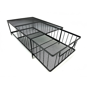 Cesta de Almacenamiento Metálica Extraíble de 2 Niveles <span class=keywords><strong>DaS</strong></span>, Organizador de Especias para Encimera de Cocina, Estante de Almacenamiento para Cajones - Product Image 4