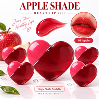 Teinte à lèvres en forme de cœur RTS 8ml, fini mat doux, waterproof, longue tenue, couleur pomme, faible MOQ 3 pièces, vente en gros, logo personnalisé