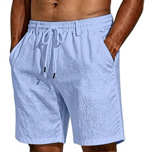 Shorts décontractés pour hommes en lin français 100 % léger, séchage rapide, anti-UV, respirant, pour l'été, la plage, les vacances, le yoga - Product Image 5