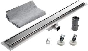 Inserto de azulejo personalizable SS304 Desagüe de piso de ducha de baño lineal de acero inoxidable antiolor 2017 - Product Image 6