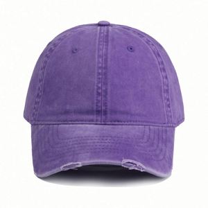 Wholesale Custom Logo Vintage Cotton Unstructured Dad Hats Solid Color Distressed Washed Baseball Caps Sporty Image Breathable - Product Image 2