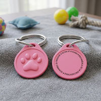 Collier anti-perte personnalisé pour chien, double puce NFC en plastique, étiquette électronique pour animal de compagnie, collier en dentelle tendance, gravure personnalisable
