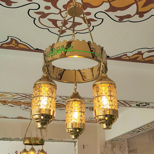 Proyecto de personalización Masjid, candelabro islámico, candelabro de iglesia de cristal con iluminación de Mezquita Dorada de lujo grande - Product Image 5