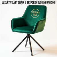 Chaise de salle à manger moderne et élégante pour la maison, l'hôtel, le salon, fauteuil en tissu durable avec pieds en métal, chaise pivotante