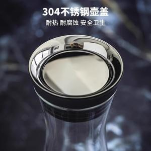 Carafe à eau froide en verre en forme de diamant avec couvercle pour usage domestique 1000 ml - Product Image 2