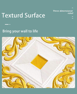 Autoadesivo lussuoso del pannello di parete della schiuma 3d dell'oro e di alta qualità PD-AM per la decorazione domestica - Product Image 2