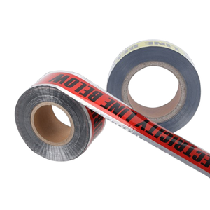 Nhôm PE 3 inx1000ft chôn điện dưới lòng đất màu đỏ/đen in đánh dấu thận trọng Băng - Product Image 3