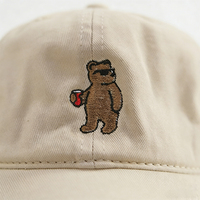 Casquette de baseball unisexe en coton beige non structurée à 6 panneaux avec logo brodé personnalisé, style décontracté, pour le sport et le golf, vente en gros