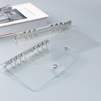 A4 B5 A5 A6 A7 couverture de classeur de journal de voyageur rechargeable coque de cahier en PVC transparent fermeture à bouton-pression 6 anneaux étui à feuilles mobiles